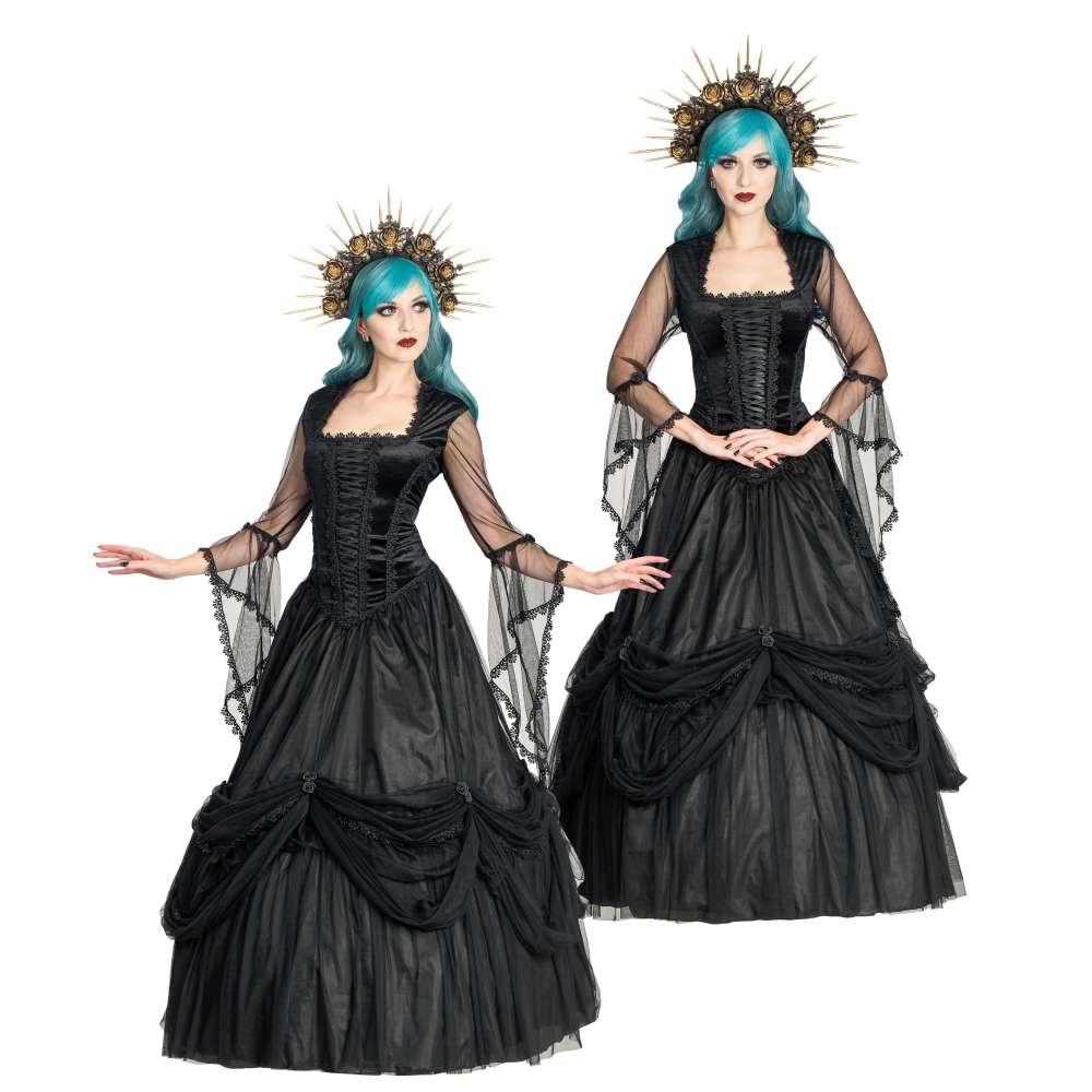 Sinister - 1276 Maxi langes Kleid - Schwarz